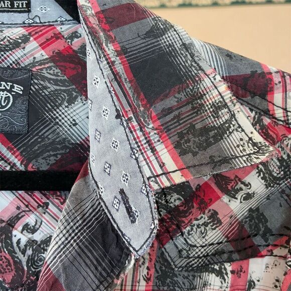 Moonshine Spirit Men's Plaid Button-Up Shirt M Long Sleeve Casual - Picture 5 of 12